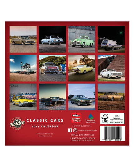 Classic Holden Cars 2023 Mini Wall Calendar